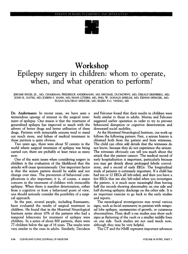 Operate Now: Epilepsy Surgery 