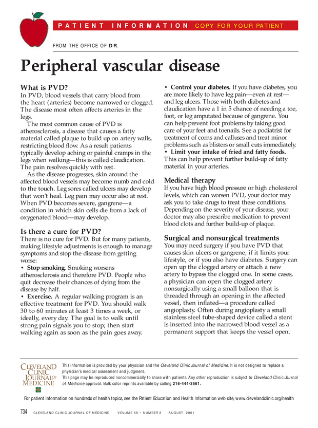 peripheral vascular disease research paper