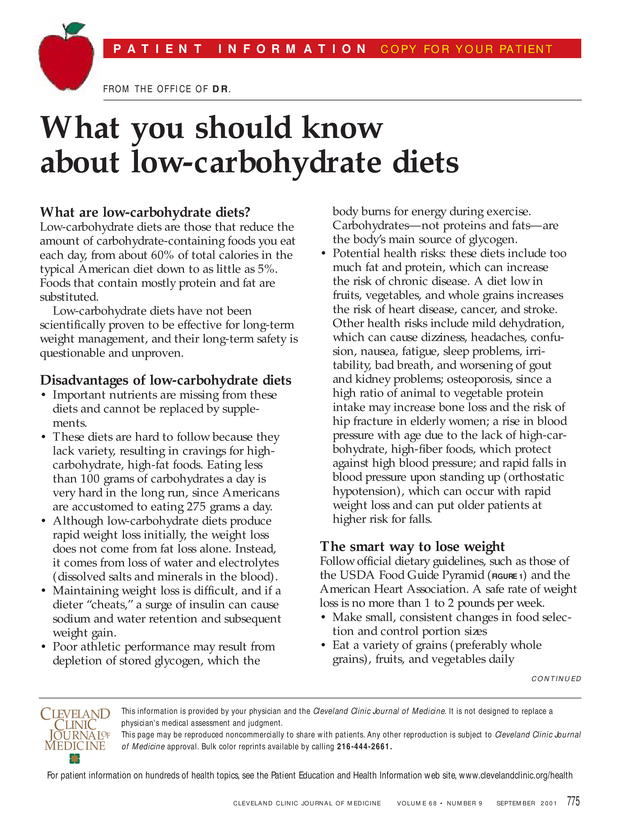 research article on low carbohydrate