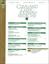 Cleveland Clinic Journal of Medicine: 62 (1)