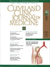 Cleveland Clinic Journal of Medicine: 64 (8)