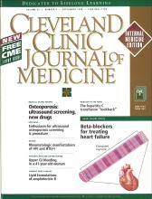 Cleveland Clinic Journal of Medicine: 65 (8)