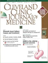 Cleveland Clinic Journal of Medicine: 67 (10)