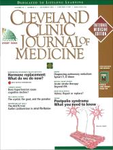 Cleveland Clinic Journal of Medicine: 69 (9)