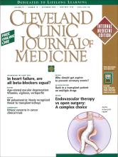 Cleveland Clinic Journal of Medicine: 70 (12)