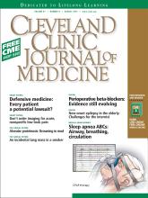 Cleveland Clinic Journal of Medicine: 81 (8)